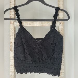 NWOT SHEIN Black Lace Camisole Crop Top SZ L
